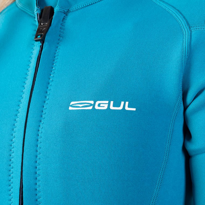 2024 Gul Luna7 Para Mujer Front Zip Chaqueta De Neopreno Sup La6301-c1 - Marbel / Teal